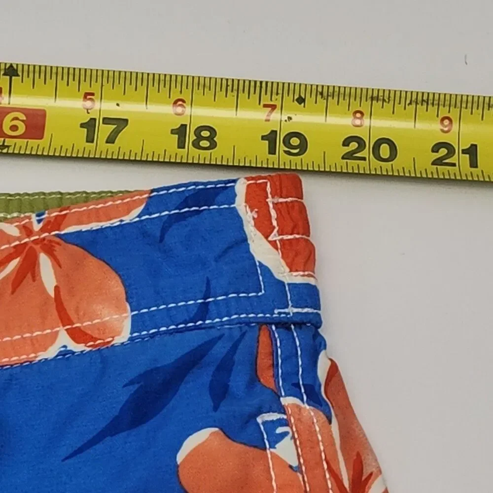 Tommy Bahama Swim Trunks Short Men Sz Large Blue Floral Mesh Elastic 9